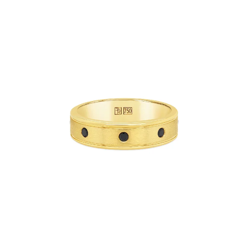 Black Diamond & 18ct Yellow Gold Band