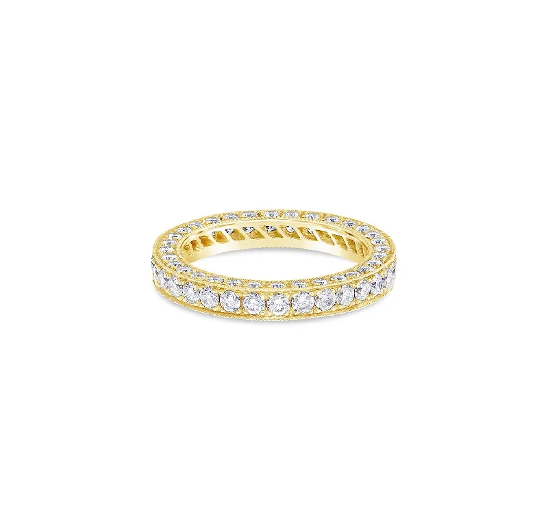 Milgrain Detailed 1.85ct Round Brilliant Cut Diamond Ring - 18ct Yellow Gold