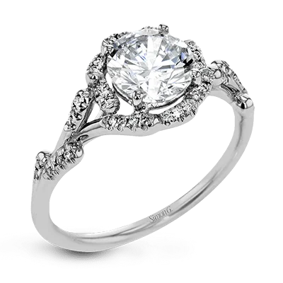 ROUND-CUT HALO ENGAGEMENT RING WITH DIAMONDS