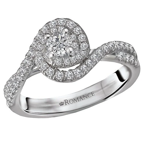 14KT WHITE GOLD 1/2 CTW ROUND DIAMOND SWIRL RING