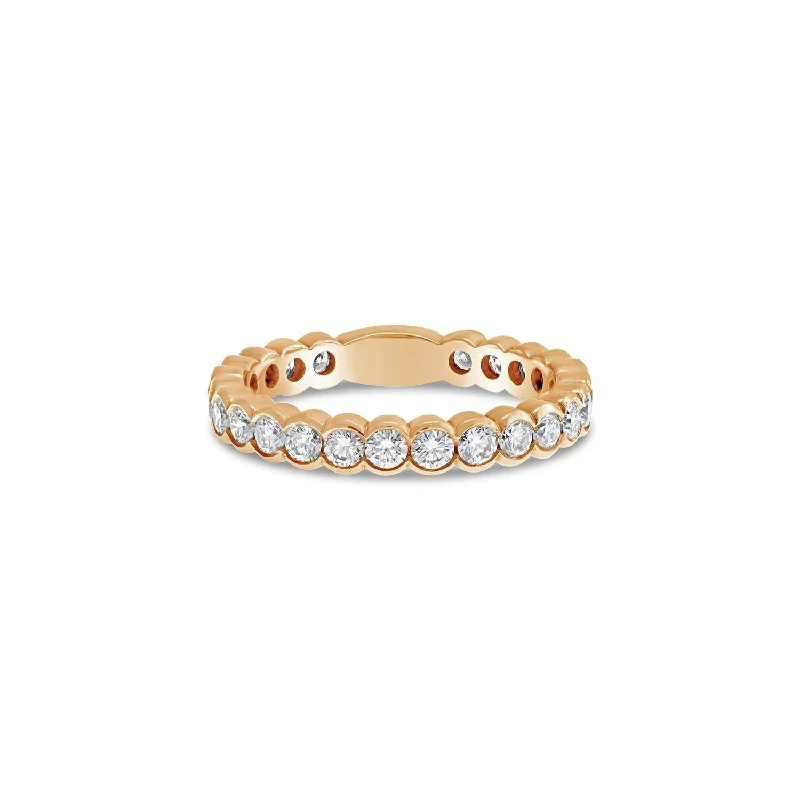 Scallop-Set Round Brilliant Cut Diamond Ring - 18ct Rose Gold