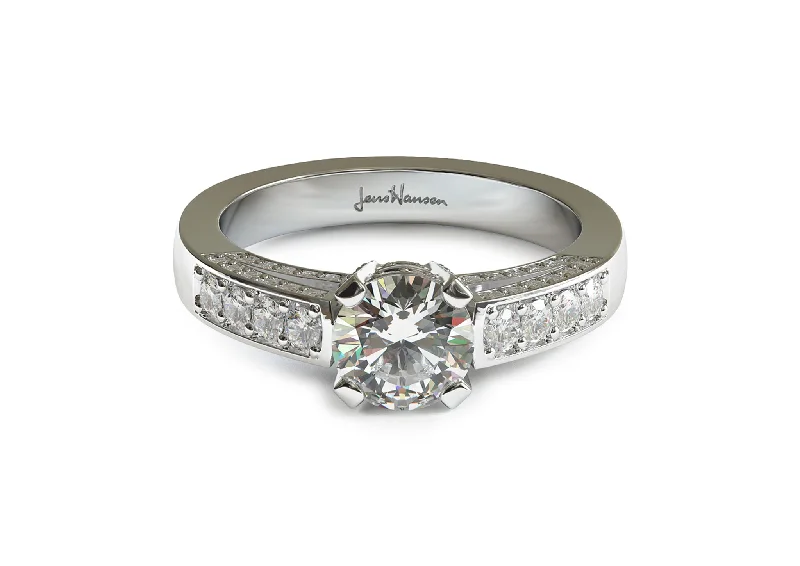 Solitaire Diamond Rings in Platinum SettingsExquisite Diamond Ring, White Gold & Platinum