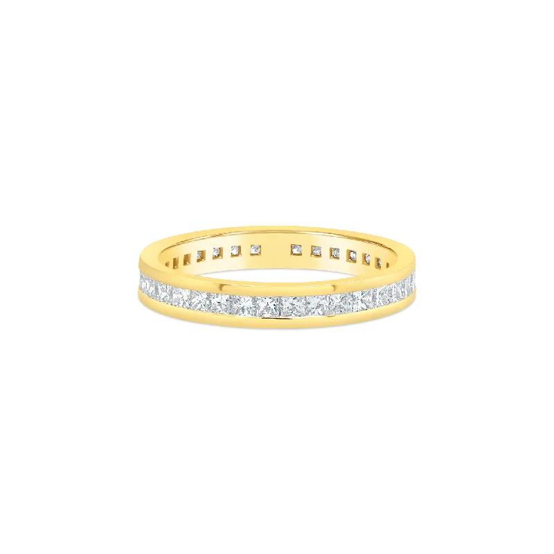 Channel-Set Princess Cut Diamond Wedding Band