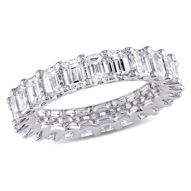 Vintage - Inspired Diamond Rings with Filigree WorkMiadora 18k White Gold 3 3/4ct TDW Emerald-Cut Diamond Eternity Wedding Band Ring