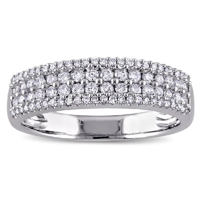 Halo - Style Diamond Rings with Smaller Accent DiamondsMiadora 14k White Gold 1/2ct TDW Diamond Anniversary Ring