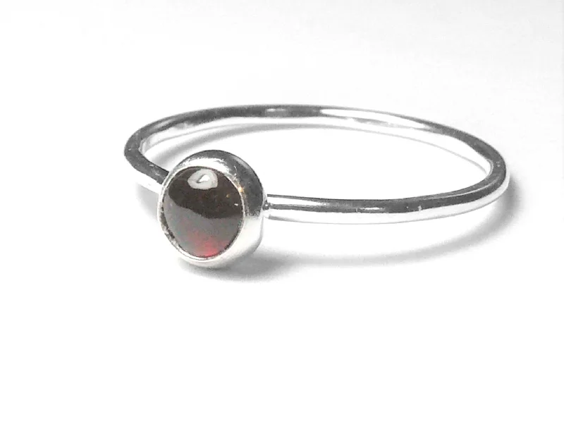 Multi - Gemstone Rings with a Rainbow of ColorsSilver garnet ring / Stacking ring Sterling Silver stacking gemstone ring / Stackable ring / Red gemstone ring sterling silver ring