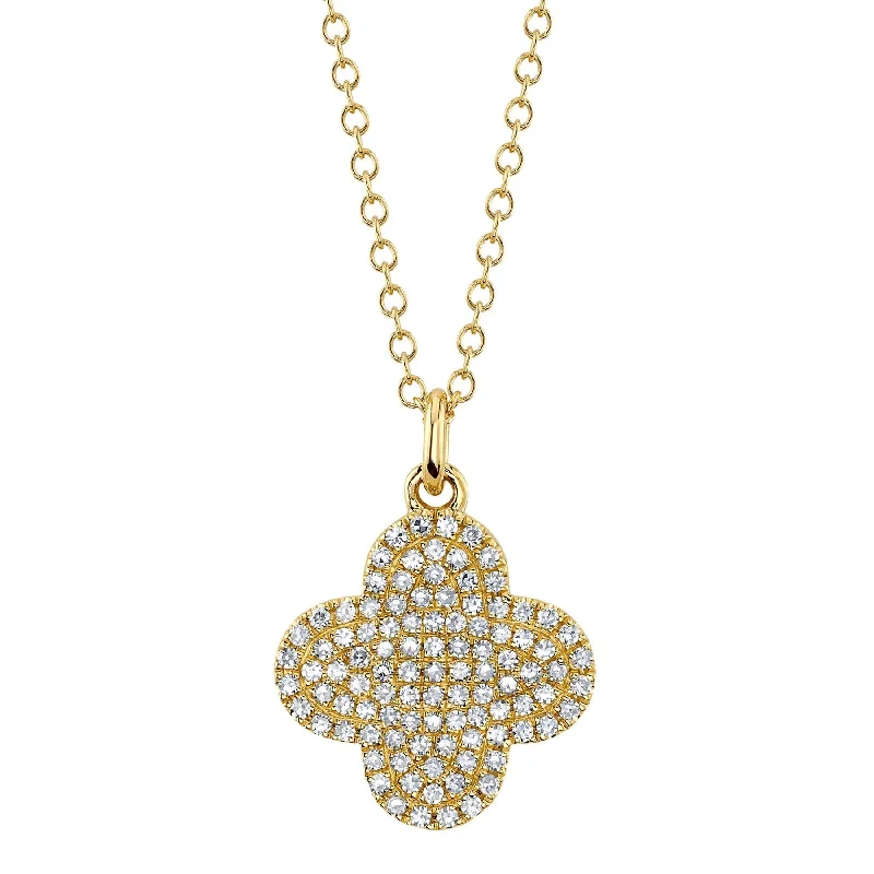 0.23CT DIAMOND PAVE CLOVER NECKLACE