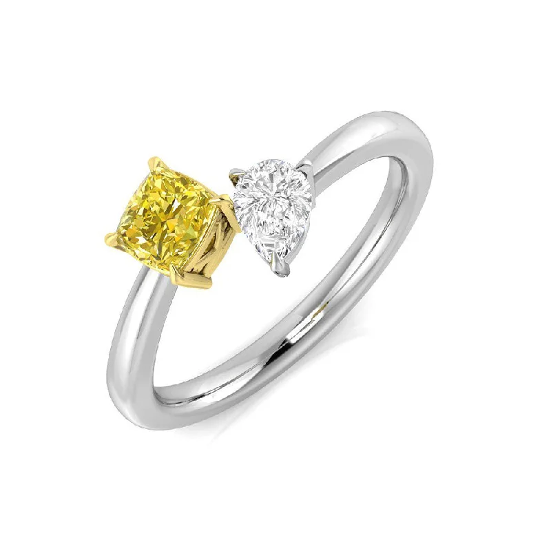 Custom - Designed Diamond Rings to Reflect Your PersonalityPlatinum And 18ct Yellow Gold 0.51ct Yellow Diamond And 0.30ct Diamond Two Stone Ring