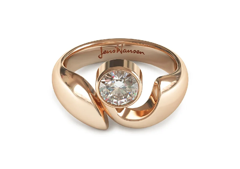 Vintage - Inspired Diamond Rings with Filigree WorkJW159/JW66 Diamond Ring, Red Gold