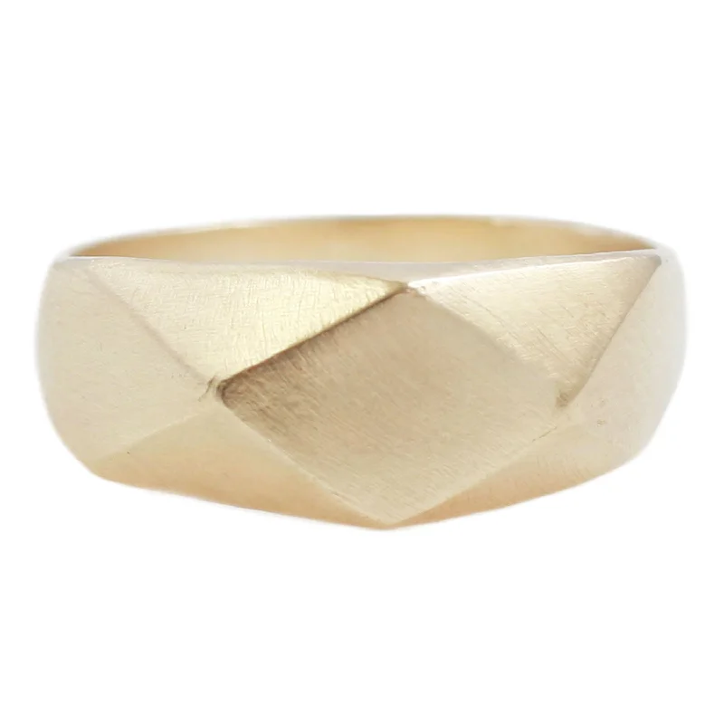 Gold Plane Signet Ring