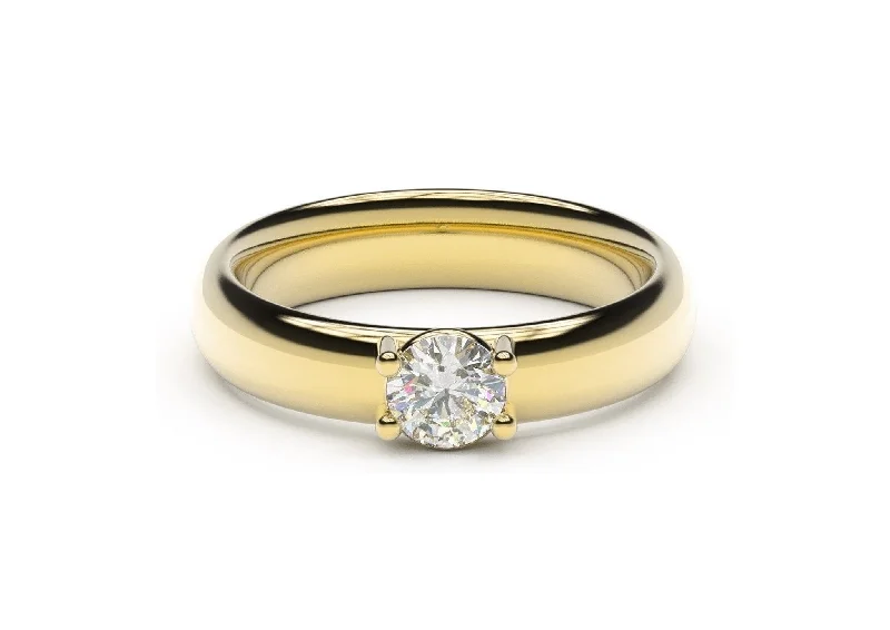 Custom - Designed Diamond Rings to Reflect Your PersonalityContemporary Engagement Ring, Yellow Gold