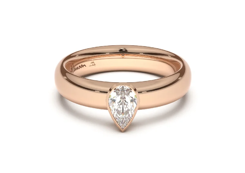 Custom - Designed Diamond Rings to Reflect Your PersonalityPear Elegant Engagement Ring, Red Gold