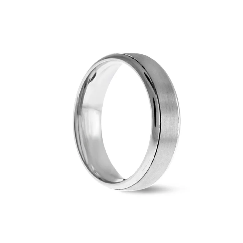 Brushed & Polished Band - Platinum