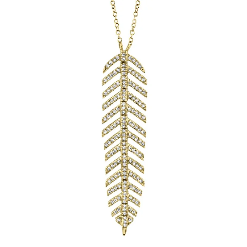 0.29CT DIAMOND 'PHOENIX' FEATHER PENDANT NECKLACE SC55006045