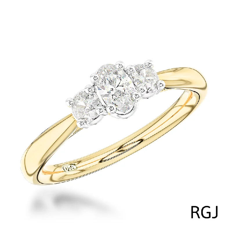 Custom - Designed Diamond Rings to Reflect Your PersonalityThe Petite Royal 18ct Yellow Gold And Platinum Oval And Round Brilliant Cut Diamond Three Stone Engagement Ring