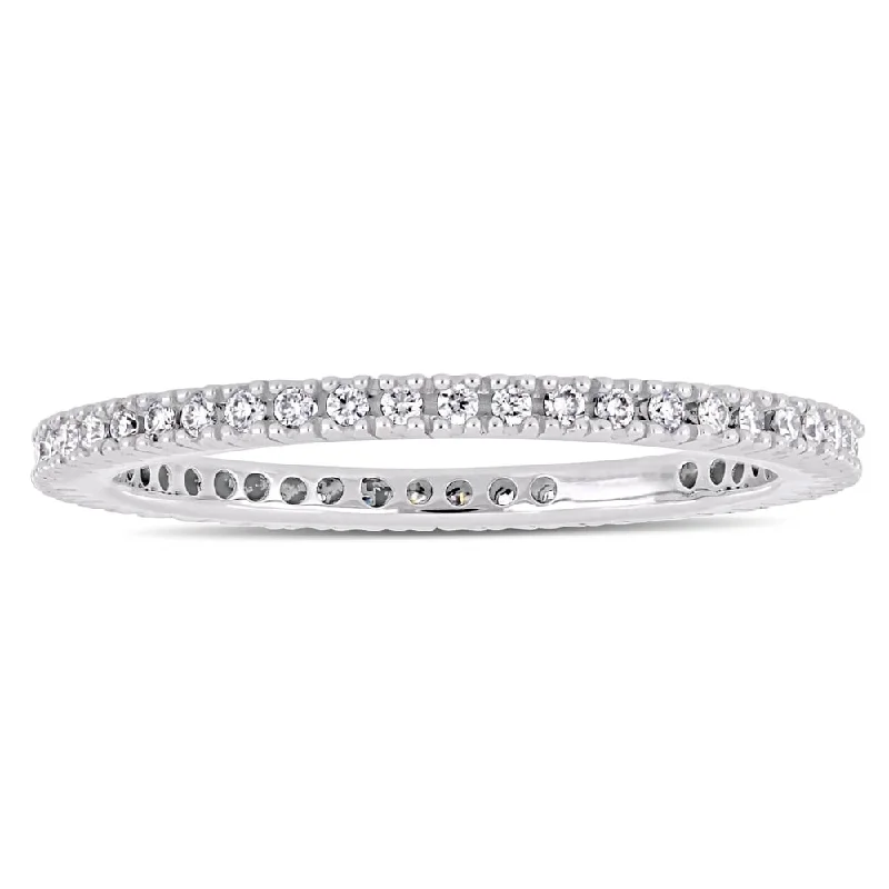 Three - Stone Diamond Rings with Princess - Cut DiamondsMiadora 14k White Gold 1/3ct TDW Diamond Full-Eternity Band