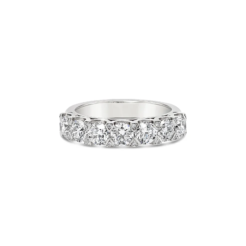 Seven Stone Round Brilliant Cut Diamond Ring - 18ct White Gold