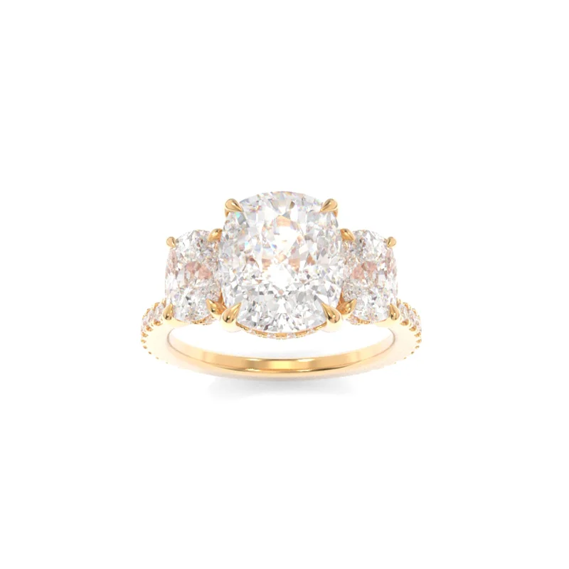 Taylor Three Stone Ring Elongated Cushion