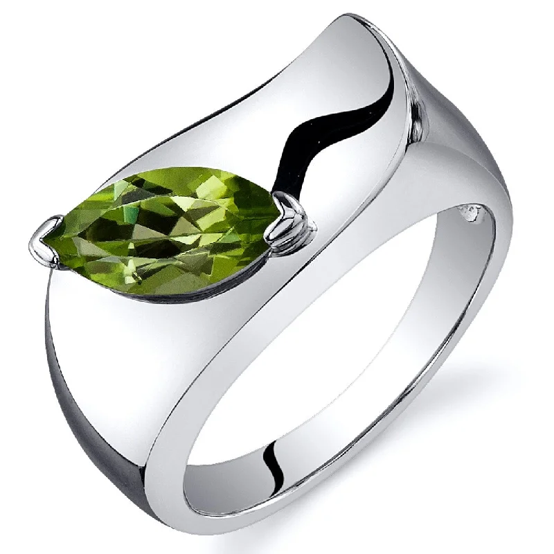 Sapphire Gemstone Rings in a Cathedral SettingSterling Silver 1 ct Peridot Solitaire Ring