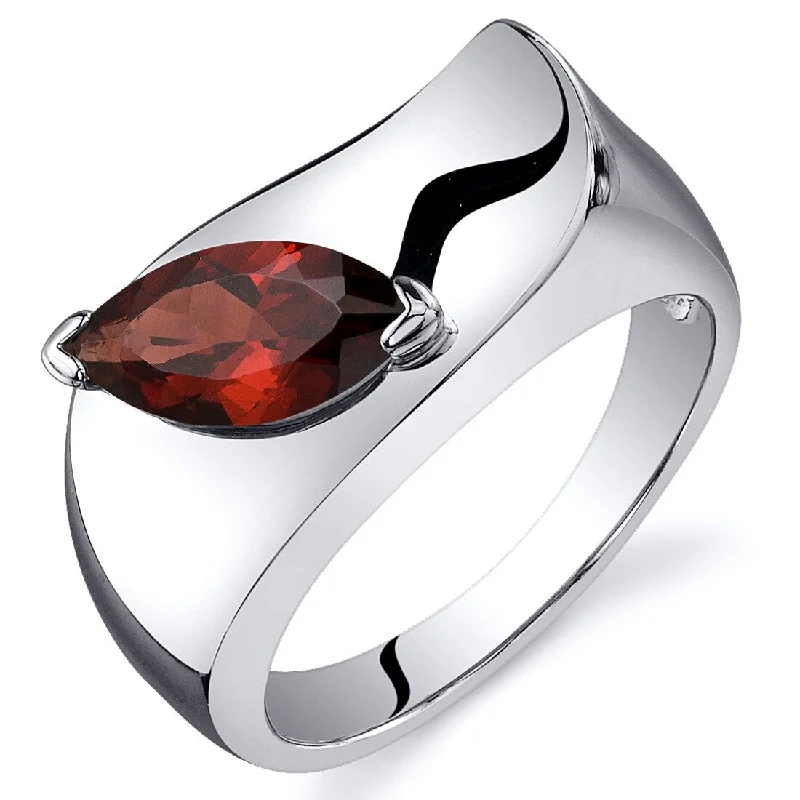 Multi - Gemstone Rings with a Rainbow of ColorsSterling Silver 1.25 ct Garnet Solitaire Ring