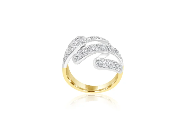 Vintage - Inspired Diamond Rings with Filigree Work18k Yellow Gold & White Gold 2-tone multi-diamond ring