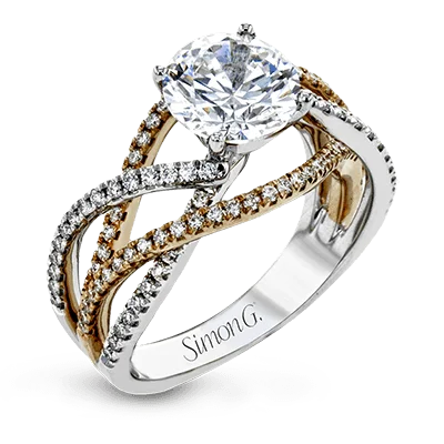 Halo - Style Diamond Rings with Smaller Accent DiamondsEngagement Ring in 18k Gold with Diamonds