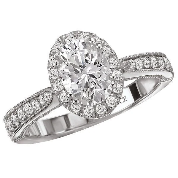 14KT WHITE GOLD 1.33 CTW DIAMOND OVAL HALO RING