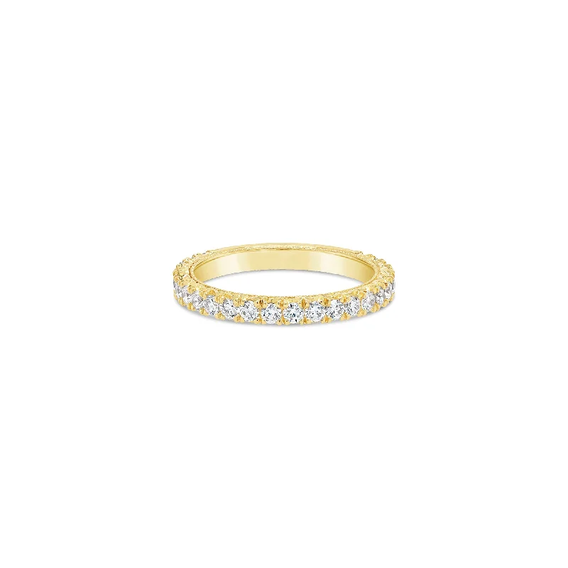 Dovetail-Set Round Brilliant Cut Diamond Ring - 18ct Yellow Gold