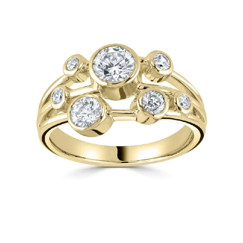 Custom - Designed Diamond Rings to Reflect Your Personality18ct Yellow Gold 1.00ct Seven Stone Diamond Bubble Ring