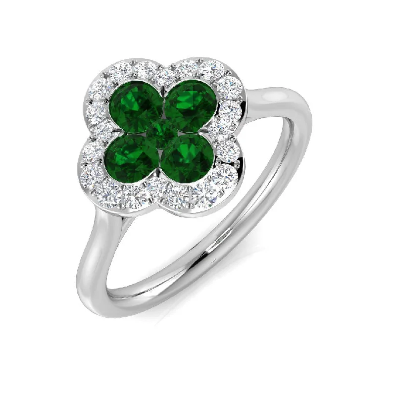 Custom - Designed Diamond Rings to Reflect Your PersonalityPlatinum 0.45ct Emerald And 0.21ct Diamond Clover Ring