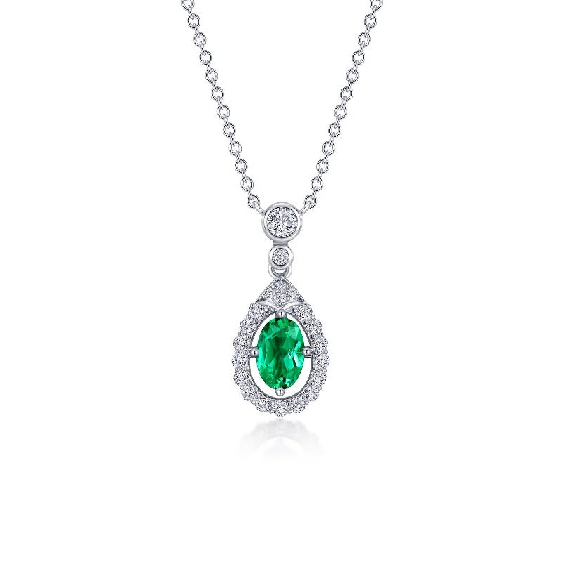 Lafonn Classic Emerald Necklace N0289CEP20