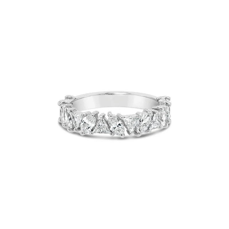 Trilliant Cut & Marquise Cut Diamond Ring - 18ct White Gold