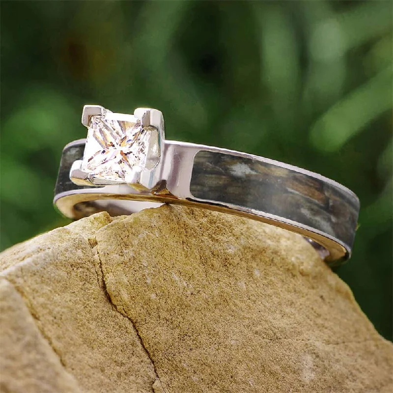 Diamond Golf Engagement Ring with Tee Inlay