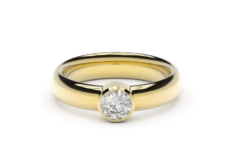 Vintage - Inspired Diamond Rings with Filigree WorkModern Engagement Ring, Yellow Gold