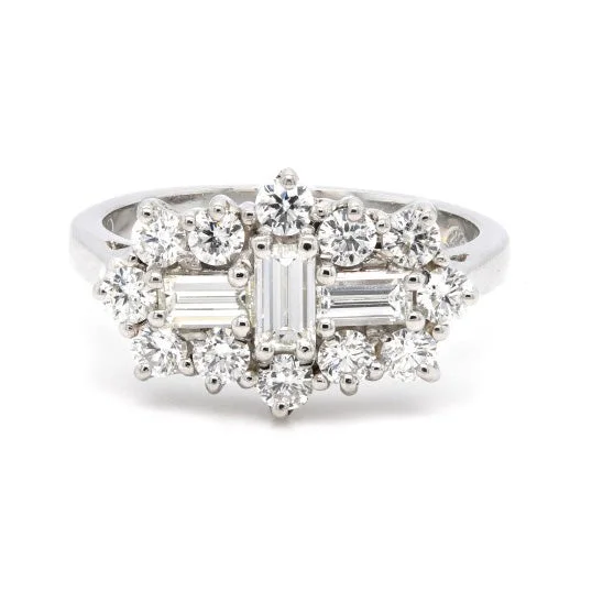 Custom - Designed Diamond Rings to Reflect Your PersonalityPlatinum 1.20ct Emerald Cut And Round Brilliant Cut Diamond Cluster Ring