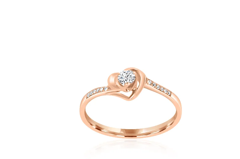 Solitaire Diamond Rings in Platinum Settings18k rose gold diamond ring