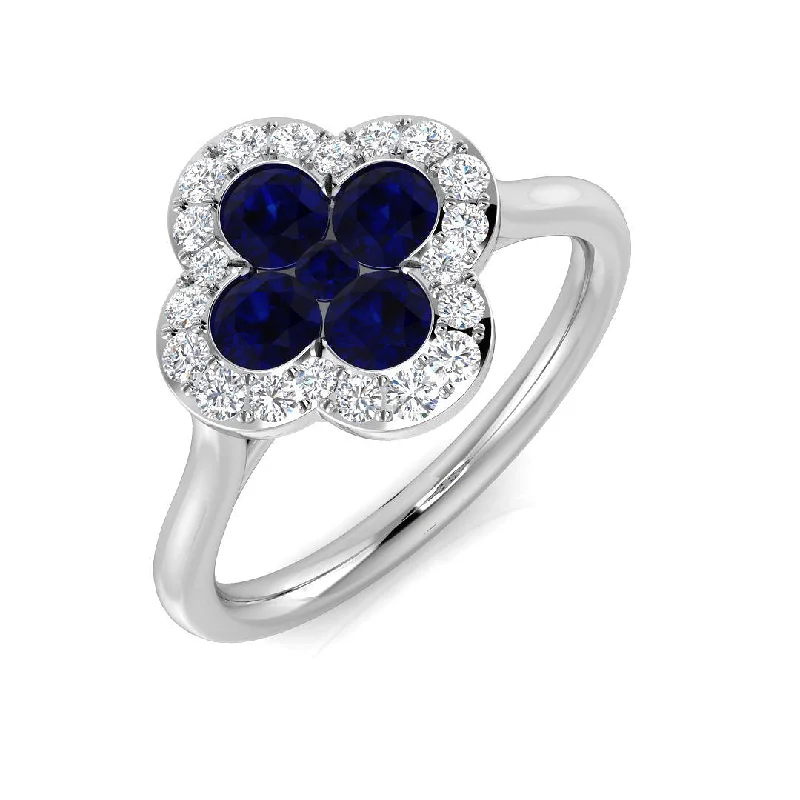 Custom - Designed Diamond Rings to Reflect Your PersonalityPlatinum 0.67ct Blue Sapphire And 0.22ct Diamond Clover Ring