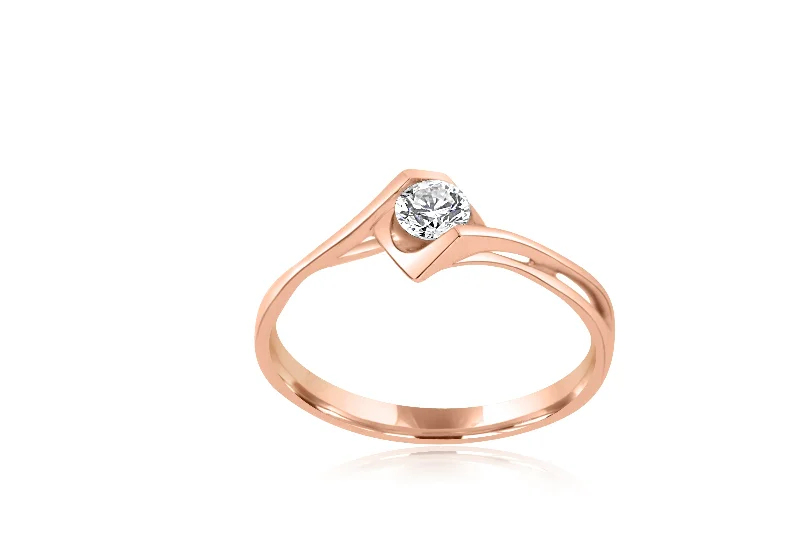 Solitaire Diamond Rings in Platinum Settings18k rose gold diamond ring