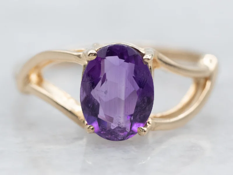 Multi - Gemstone Rings with a Rainbow of ColorsVintage Gold Amethyst Solitaire Ring