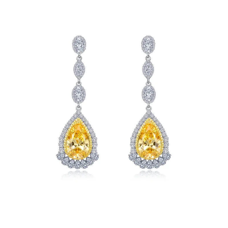 Lafonn Red Carpet Pear Canary Earring 8E025CAP00