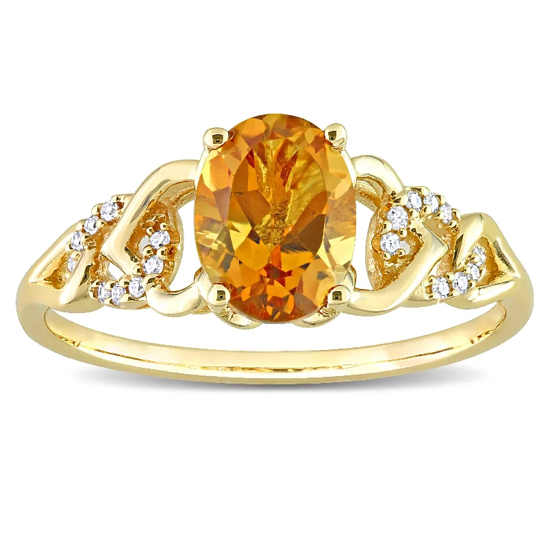 Custom - Designed Diamond Rings to Reflect Your PersonalityMiadora Oval Madeira Citrine and Diamond Accent Link Engagement Ring in 10k Yellow Gold