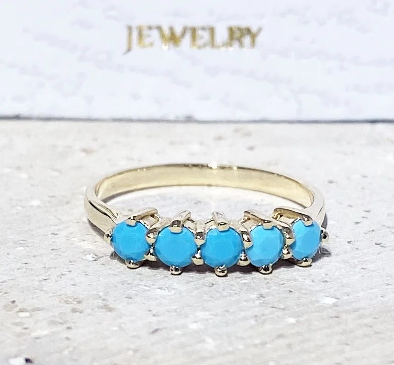 Ruby Gemstone Rings with Diamond AccentsTurquoise Ring - Sleeping Beauty Turquoise - December Birthstone - Gold Ring - Turquoise Jewelry