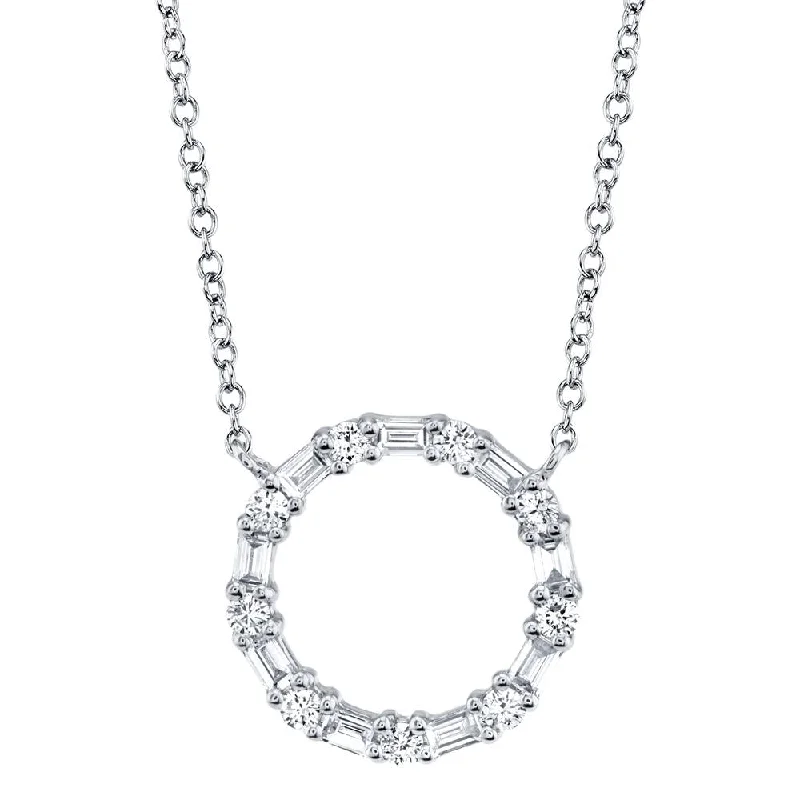 0.29CT DIAMOND BAGUETTE CIRCLE NECKLACE