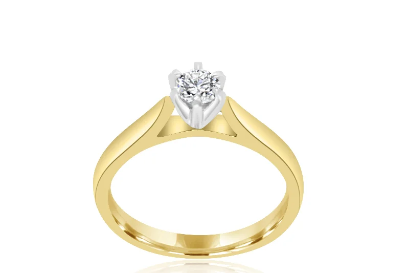 Solitaire Diamond Rings in Platinum Settings9K Yellow Gold Solitaire Diamond Ring