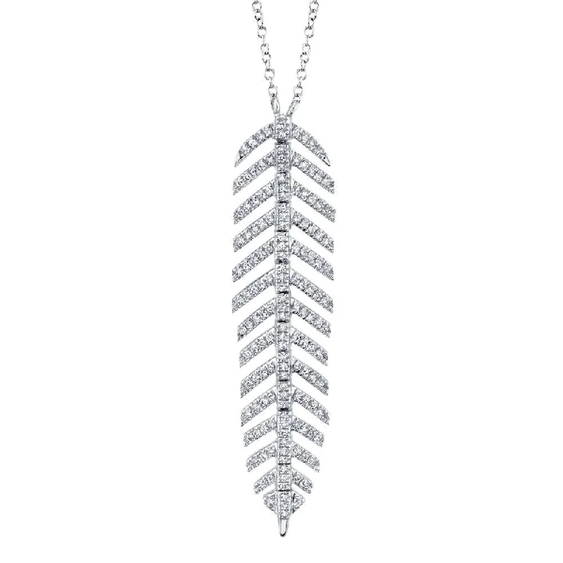 0.29CT DIAMOND 'PHOENIX' FEATHER PENDANT NECKLACE SC55006044