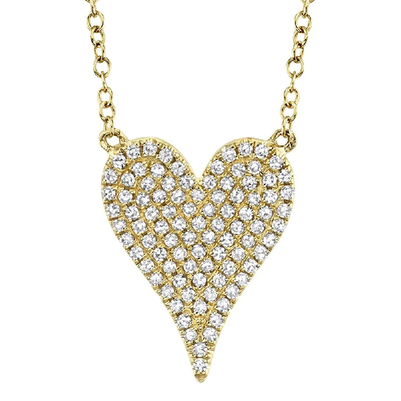 AMOR 0.21 CT DIAMOND PAVE HEART PENDANT NECKLACE SC55002005