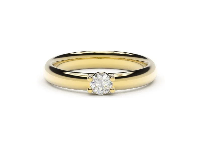 Vintage - Inspired Diamond Rings with Filigree WorkContemporary Engagement Ring - Slim, Yellow Gold