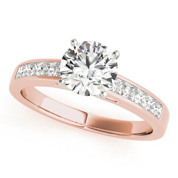 18K Rose Gold Pave Round Shape Diamond Engagement Ring