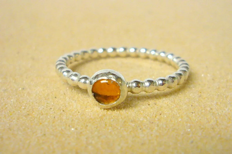 Ruby Gemstone Rings with Diamond AccentsSilver amber ring sterling silver ring silver stacking ring beaded gemstone stackable ring honey gold