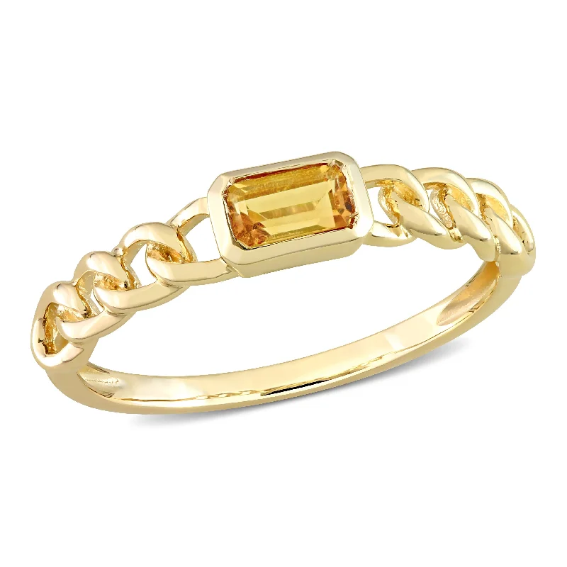 Multi - Gemstone Rings with a Rainbow of ColorsMiadora 10k Yellow Gold Citrine Stackable Link Ring